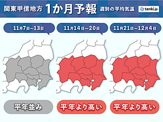 関東甲信　冬の訪れや寒さはどうなる?　冬コートはいつから?　1か月予報