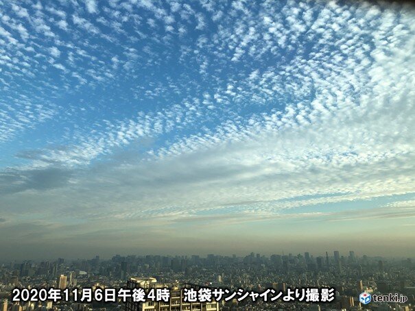 晩秋の 都心の空に いわし 雲 日直予報士 年11月06日 日本気象協会 Tenki Jp