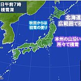 10日も全国的に寒い　北海道は広く積雪　ふぶく所も　東北の平地も雪