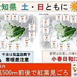 愛知　この週末の天気は?　県内の紅葉情報も