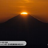 夕方の空に「ダイヤモンド富士」　あすもチャンスあり