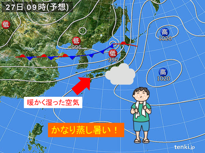 今週　雲が増えても蒸し暑い