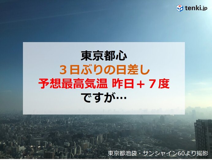 東京都心　3日ぶりの日差し　気温のアップダウンに注意