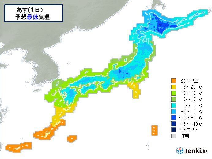 寒い師走のスタート　朝は3割以上で0度未満　北海道で真冬日も