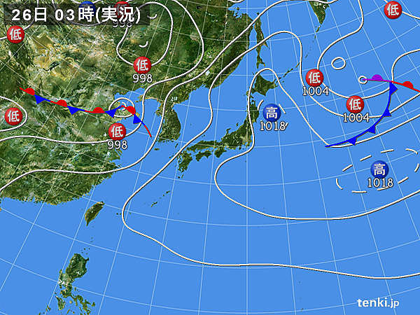 26日　広く日差し　奄美は梅雨明け秒読み