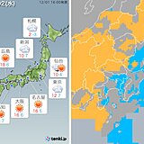 2日　日本海側は所々で雪や雨　関東も雨で12月中旬から下旬並みの寒さ