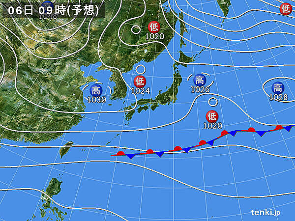 あす6日　晴れる所多い