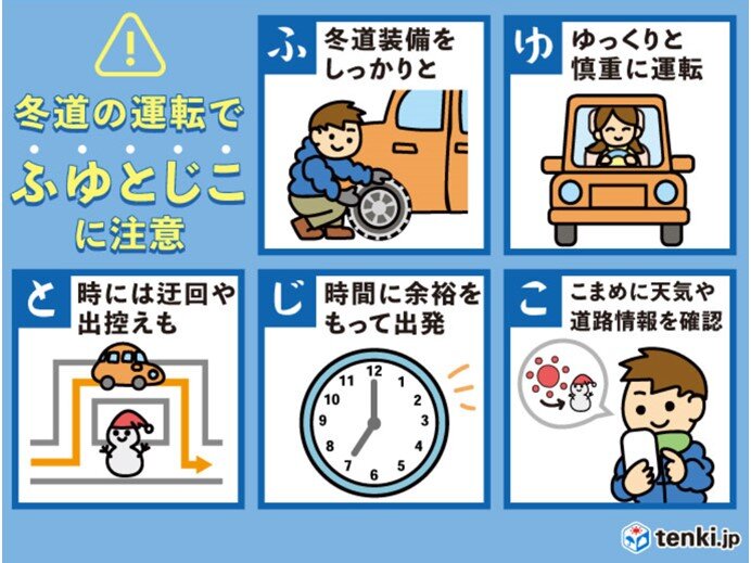 今シーズン初めての雪道に備えて