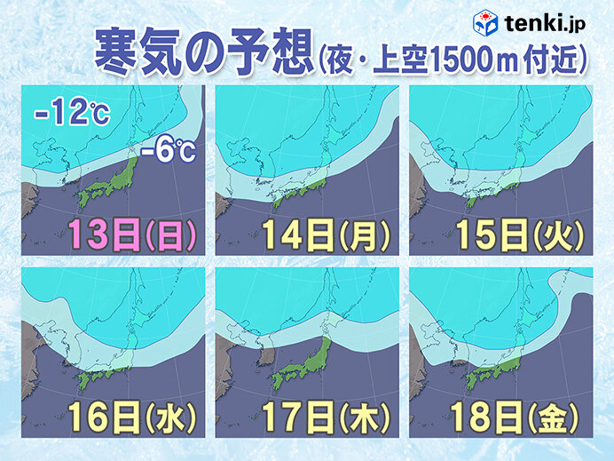 14日から真冬並みの寒気　荒れた天気・大雪の恐れ　西日本でも積雪か