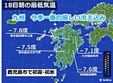 九州　今季一番の厳しい冷え込み　最低気温-7度台　今後の寒さは?
