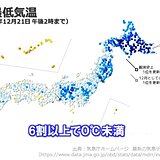 21日　まだ寒気居残り6割以上で冬日　明日22日は?