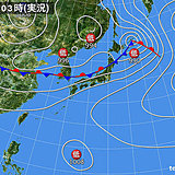 28日　風が強く　広く大気の状態不安定