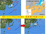 関西　週末の天気　冬晴れ　のち　雨