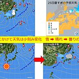 関西　週末の天気　冬晴れ　のち　雨