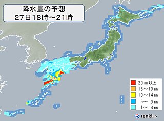 日曜　西日本は次第に雨　激しい雨も　月曜は雨エリア東へ