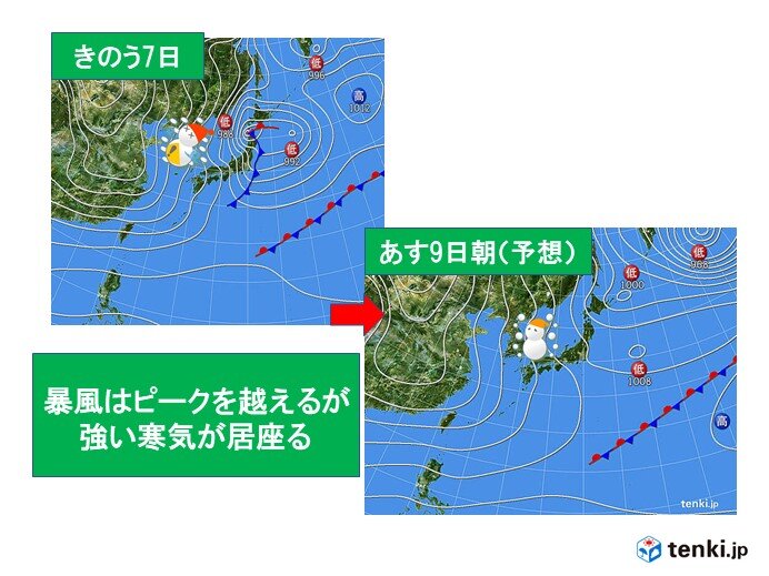 8 ° to 9 ° The storm peaks, but the snow continues in the north