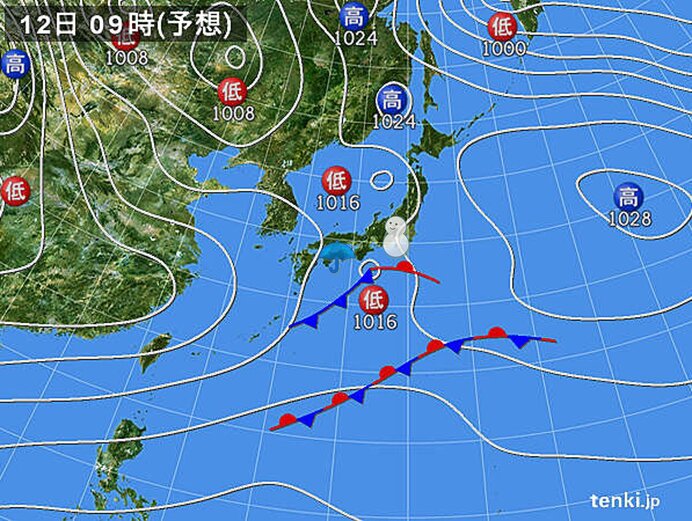 連休明け　あさって12日(火)　南岸低気圧の影響　関東など太平洋側で雪や雨