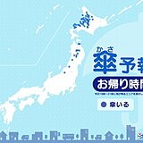 13日お帰り時間の傘予報　北日本の日本海側は雪や雨、風が強まる