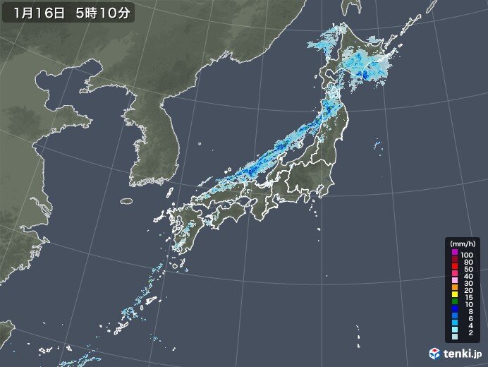 Passing the front line Rain and thunderstorms mainly on the Sea of ​​Japan side