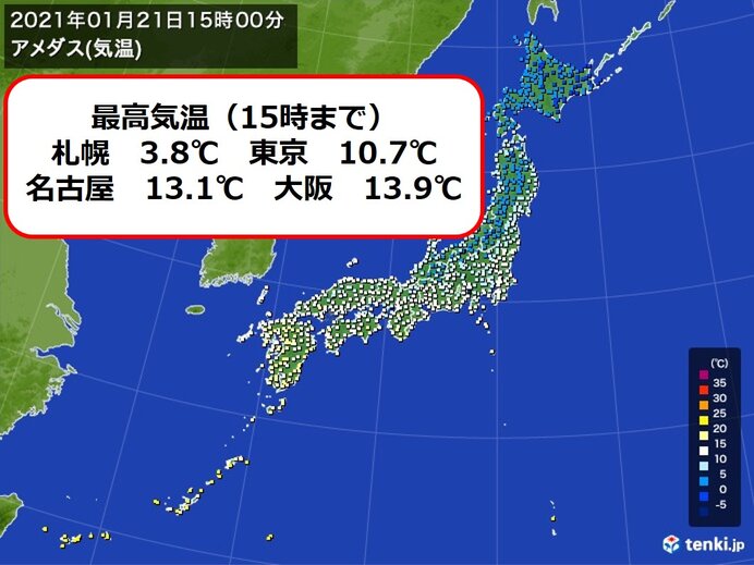 全国的に春の陽気　札幌では5日ぶりに真冬日から解放　都心は10℃以上