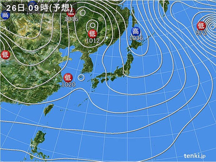 あす　西から雨雲広がる