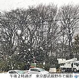 東京都内で大粒の雪　都心では4日ぶりに一桁の最高気温