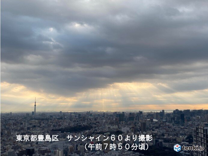 都心 天使のはしご 朝から雲が多く にわか雨も 日直予報士 21年02月08日 日本気象協会 Tenki Jp