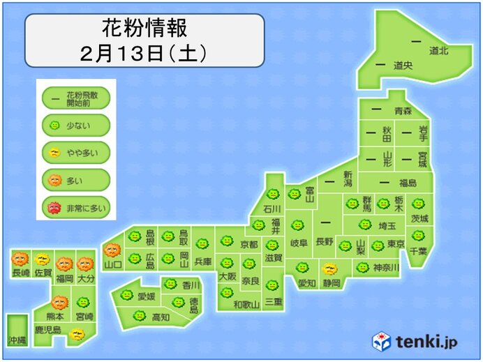 九州から関東　花粉シーズン