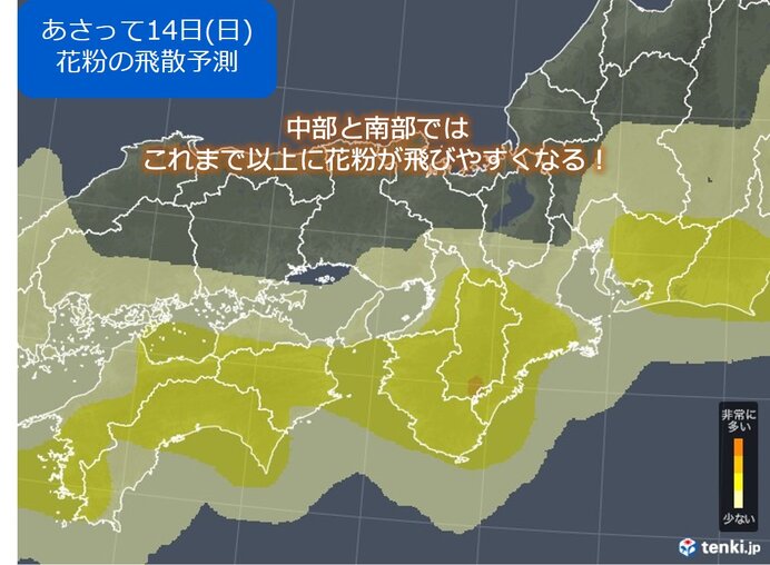 関西　週末は花粉前線やや北上_画像