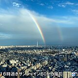 東京都心　雨あがり虹かかる　2本