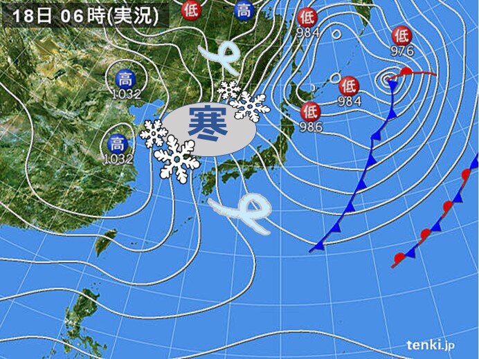 中国地方　冬の嵐が続く