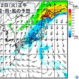 火曜日　九州から東北は広く雨　横殴りの雨も　北海道は雪や吹雪