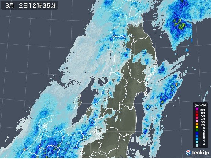 福島県の中通りと浜通りでは短い時間に激しい雨の降る恐れ