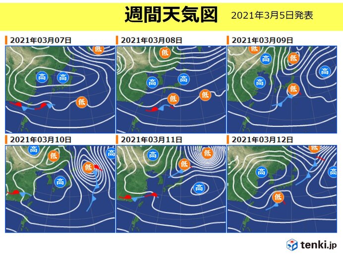 7日以降　北日本は晴れて　朝は強い冷え込みの日も