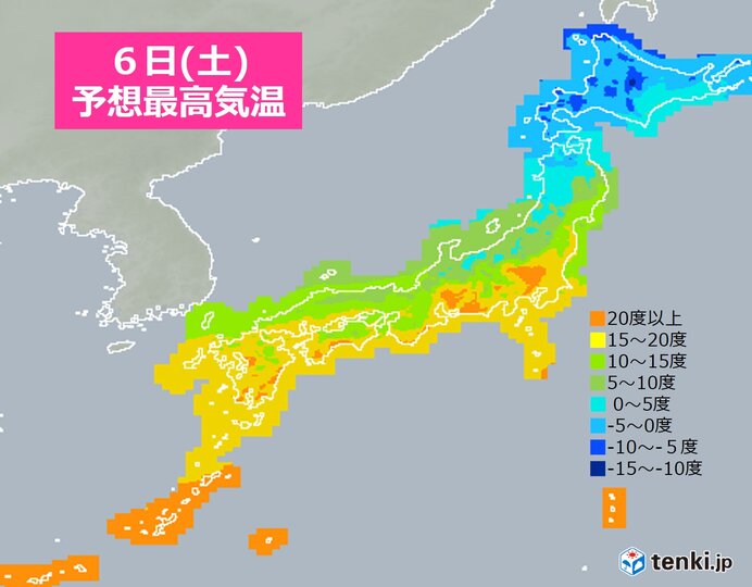 6日　関東以西は春本番　北陸以北は日本海側中心に寒さ戻る　真冬並みも