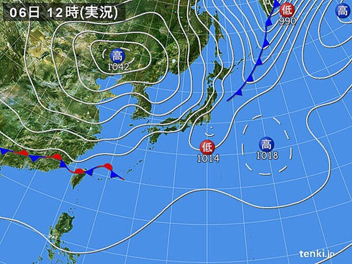 久米島で1時間に10ミリのやや強い雨を観測