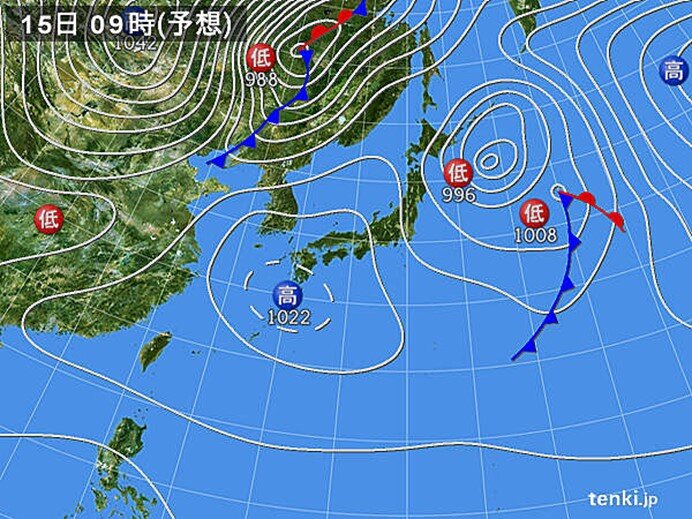 15日　最高気温5月中旬並みも　積雪の多い地域はなだれに注意