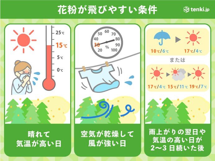 向こう一週間の花粉の飛散 雨でも 非常に多い 予想も 気象予報士 白石 圭子 21年03月16日 日本気象協会 Tenki Jp