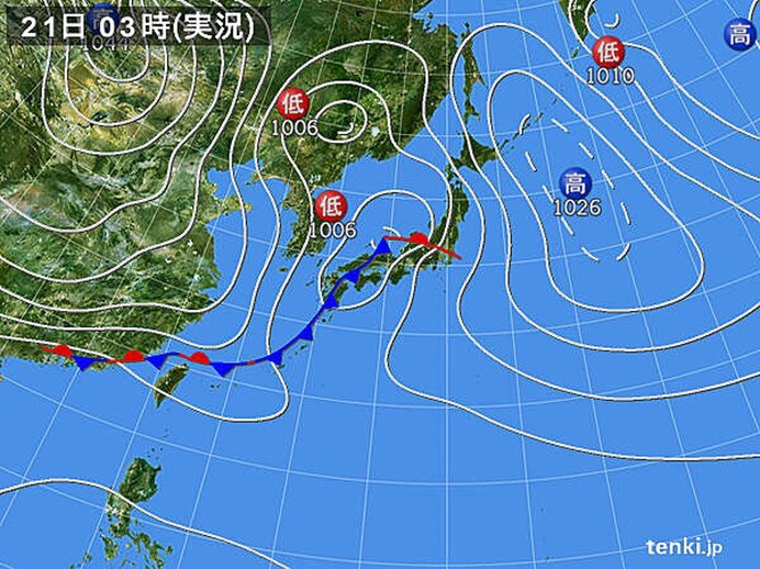 大気の状態が非常に不安定に