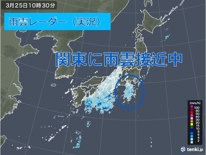 関東に雨雲が西から接近中　午後は急な雨に注意　傘の必要な所は?