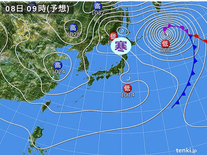 8日(木)から9日(金)　北海道と東北で雪や雨　積雪となる所も