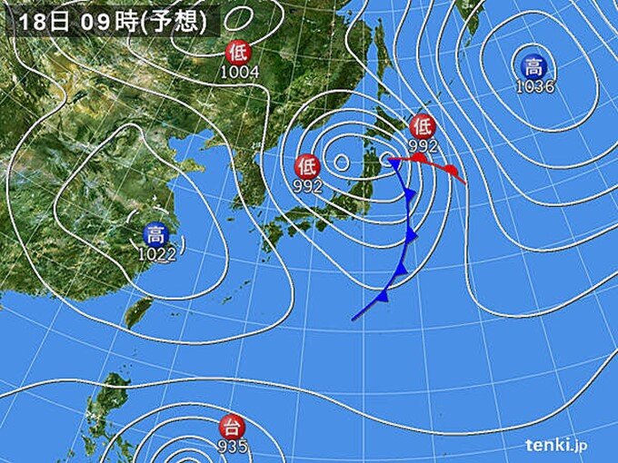 日曜日(18日)天気回復も洗濯は注意