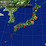 ここ1週間の地震回数　震度3以上の地震が13回