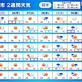 2週間天気　ゴールデンウィーク前半は天気崩れる　後半は沖縄・奄美で雨の季節突入へ