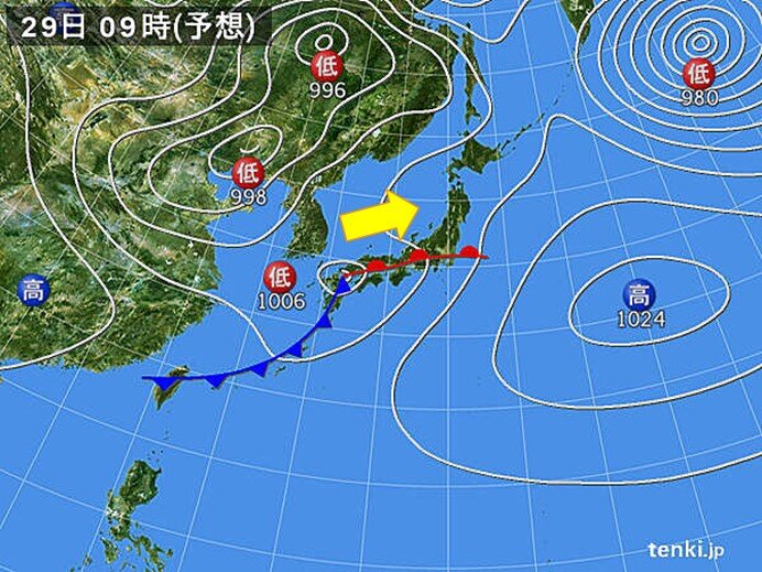 雨のピークは夜