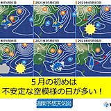 関西　5月初旬は不安定な空模様の日が多く　注意が必要!