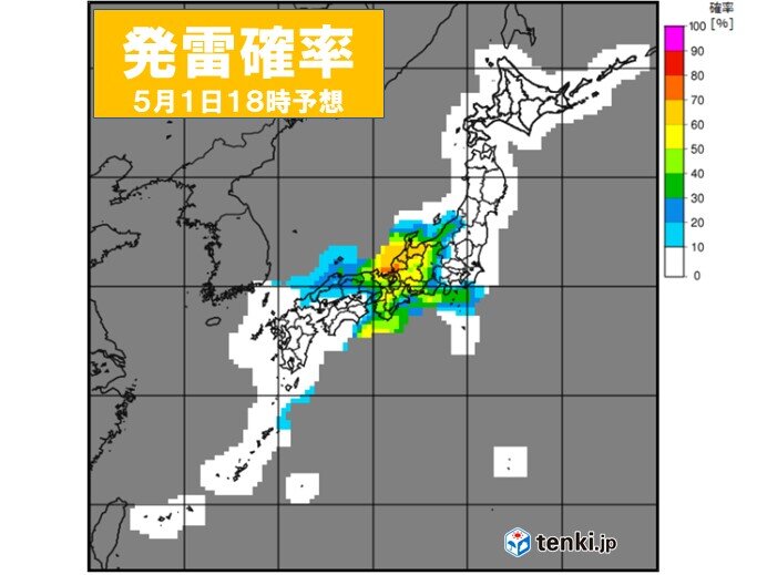 5月スタート　九州や近畿で落雷　午後は東海や関東も要注意