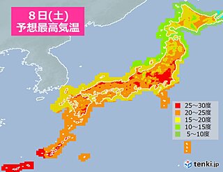 きょう8日(土)　日中は広く晴れる　気を付けたいのは「暑さ」と「黄砂」