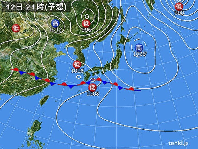 西日本を中心に雨　東・北日本は広く晴れる