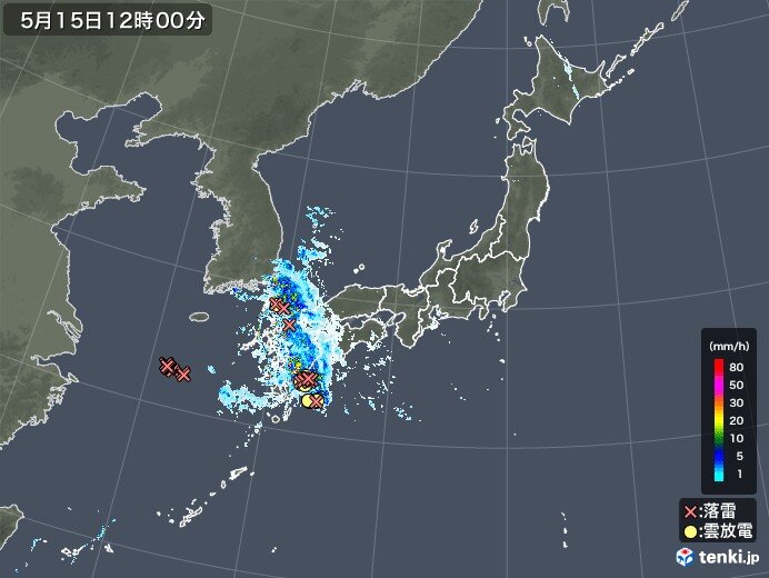 熊本県で60ミリ以上の非常に激しい雨 5月として1位 土砂災害に警戒 気象予報士 日直主任 21年05月15日 日本気象協会 Tenki Jp